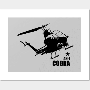 AH-1 Cobra Helicopter Gunship (Small logo) Posters and Art